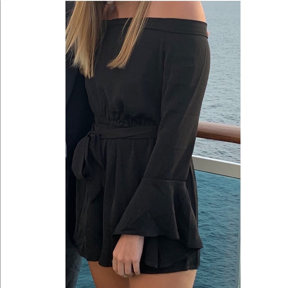 Black off the shoulder romper